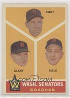 Washington Senators Coaches (Bob Swift, Ellis Clary, Sam Mele) [Good to&nb…