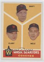 Washington Senators Coaches (Bob Swift, Ellis Clary, Sam Mele)