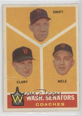 1960 Topps - [Base] #470 - Washington Senators Coaches (Bob Swift, Ellis Clary, Sam Mele)