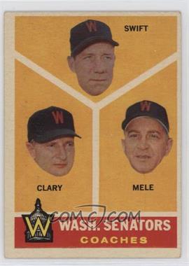 1960 Topps - [Base] #470 - Washington Senators Coaches (Bob Swift, Ellis Clary, Sam Mele)