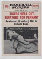 Tigers Beat Out Senators for Pennant [Good to VG‑EX]