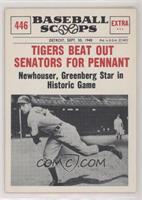 Tigers Beat Out Senators for Pennant