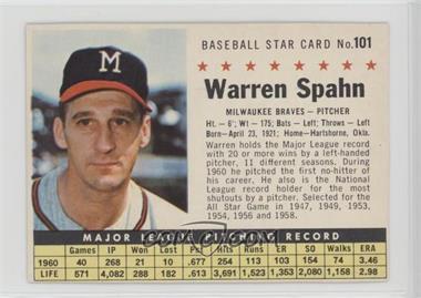 1961 Post - [Base] #101.2 - Warren Spahn (Perforated) [Noted]