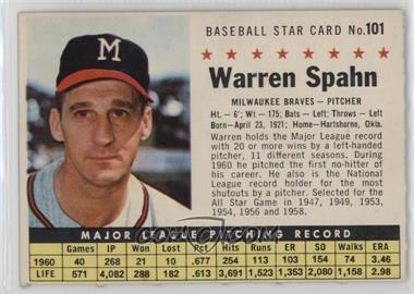 1961 Post - [Base] #101.2 - Warren Spahn (Perforated)