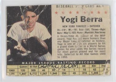 1961 Post - [Base] #1.1 - Yogi Berra (Hand Cut) [Poor to Fair]