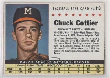 1961 Post - [Base] #113 - Chuck Cottier