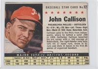 Johnny Callison (Hand Cut) [Poor to Fair]