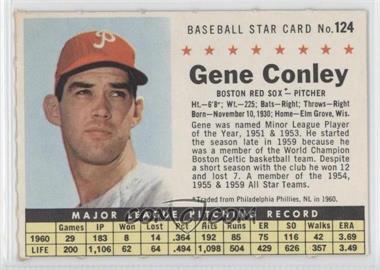 1961 Post - [Base] #124.2 - Gene Conley (Perforated, Traded from Philadelphia Phillies, NL in 1960.)