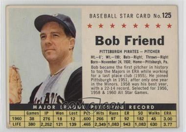 1961 Post - [Base] #125.2 - Bob Friend (Perforated)
