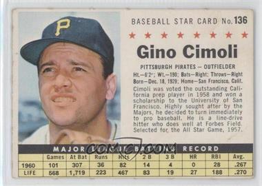 1961 Post - [Base] #136.2 - Gino Cimoli (Perforated)