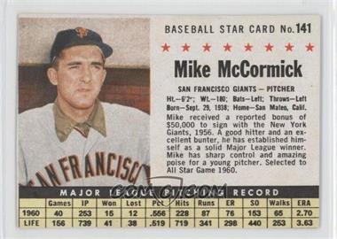 1961 Post - [Base] #141.1 - Mike McCormick (Hand Cut) [Authentic]