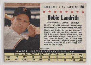 1961 Post - [Base] #150.1 - Hobie Landrith (Hand Cut) [Good to VG‑EX]