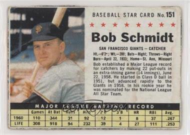 1961 Post - [Base] #151 - Bob Schmidt [COMC RCR Poor]