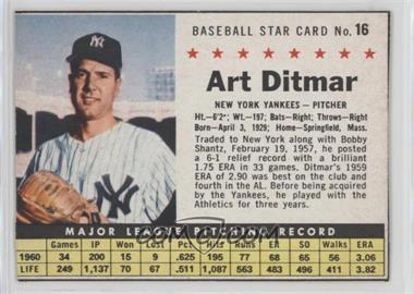 1961 Post - [Base] #16 - Art Ditmar [Noted]