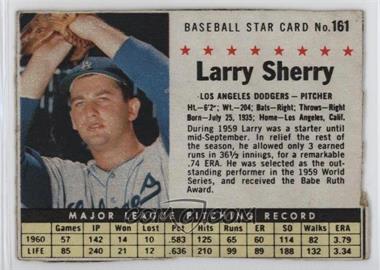 1961 Post - [Base] #161.1 - Larry Sherry (Hand Cut) [Good to VG‑EX]