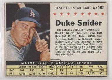 1961 Post - [Base] #167.1 - Duke Snider (Hand Cut)