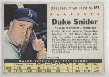 1961 Post - [Base] #167.2 - Duke Snider (Perforated)