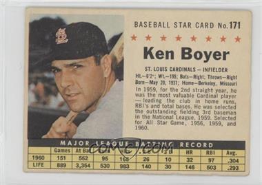 1961 Post - [Base] #171.2 - Ken Boyer (perforated)