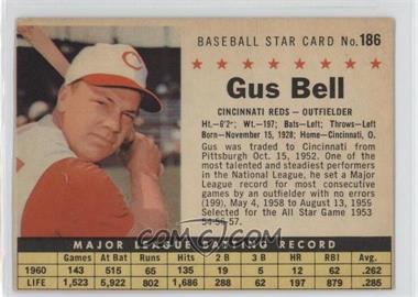 1961 Post - [Base] #186.1 - Gus Bell (Hand Cut) [Noted]
