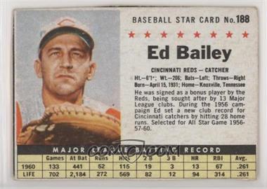 1961 Post - [Base] #188.1 - Ed Bailey (Hand Cut) [Good to VG‑EX]