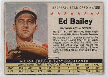 1961 Post - [Base] #188.1 - Ed Bailey (Hand Cut) [Good to VG‑EX]