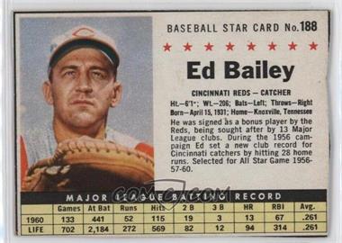 1961 Post - [Base] #188.1 - Ed Bailey (Hand Cut) [Poor to Fair]