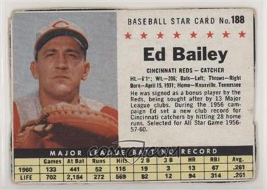 1961 Post - [Base] #188.1 - Ed Bailey (Hand Cut) [Poor to Fair]