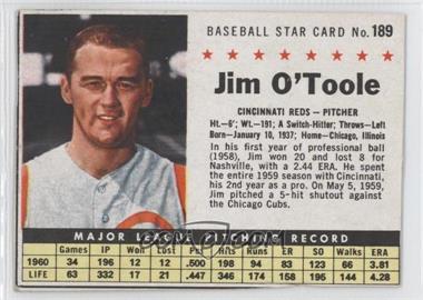 1961 Post - [Base] #189.1 - Jim O'Toole (Hand Cut) [Authentic]