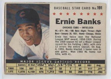 1961 Post - [Base] #191.1 - Ernie Banks (Hand Cut)