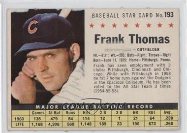 1961 Post - [Base] #193.2 - Frank Thomas (Perforated) [Good to VG‑EX]