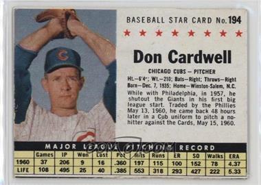 1961 Post - [Base] #194.1 - Don Cardwell (Hand Cut)