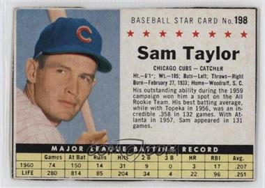 1961 Post - [Base] #198.1 - Sammy Taylor (Hand Cut; Light Blue Cap)