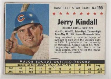 1961 Post - [Base] #199.1 - Jerry Kindall (Hand Cut) [Poor to Fair]