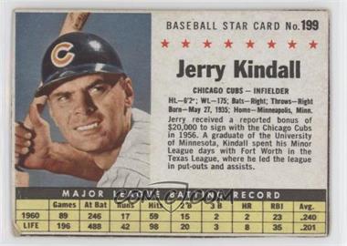 1961 Post - [Base] #199.1 - Jerry Kindall (Hand Cut) [Poor to Fair]