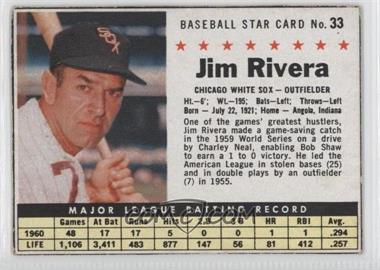 1961 Post - [Base] #33.1 - Jim Rivera (Hand Cut) [Good to VG‑EX]