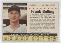 Frank Bolling (Perforated, Traded from Detroit Tigers, AL in 1960., Charley Geh…