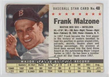 1961 Post - [Base] #48.1 - Frank Malzone (Hand Cut) [Noted]