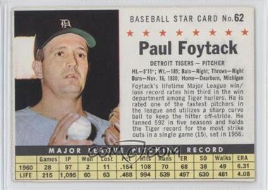 1961 Post - [Base] #62.2 - Paul Foytack (Perforated) [Noted]