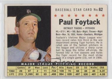 1961 Post - [Base] #62.2 - Paul Foytack (Perforated)