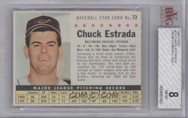 1961 Post - [Base] #73.1 - Chuck Estrada (Hand Cut) [BVG 8 NM‑MT]