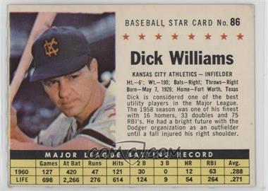 1961 Post - [Base] #86.2 - Dick Williams (Perforated)