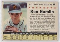 Ken Hamlin (Perforated, Sold to Los Angeles Angels, AL in 1960.)