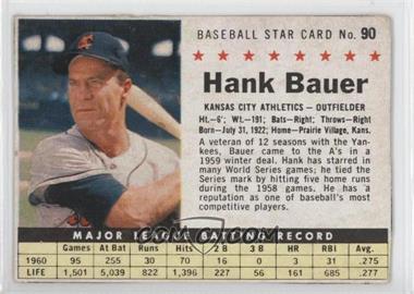 1961 Post - [Base] #90.1 - Hank Bauer (Hand Cut) [Good to VG‑EX]