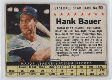 1961 Post - [Base] #90.1 - Hank Bauer (Hand Cut) [Good to VG‑EX]