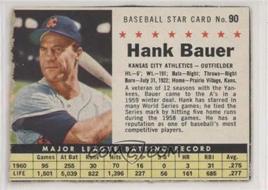 1961 Post - [Base] #90.1 - Hank Bauer (Hand Cut) [Good to VG‑EX]
