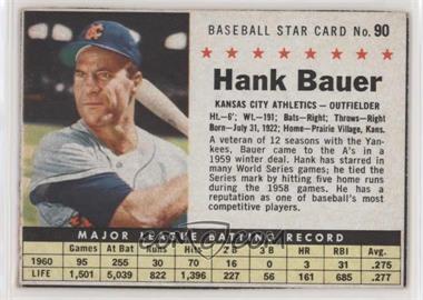 1961 Post - [Base] #90.1 - Hank Bauer (Hand Cut) [Good to VG‑EX]