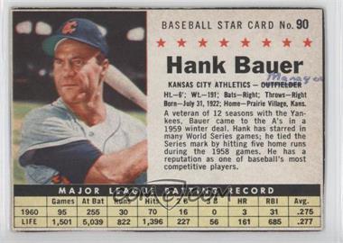 1961 Post - [Base] #90.1 - Hank Bauer (Hand Cut) [Poor to Fair]