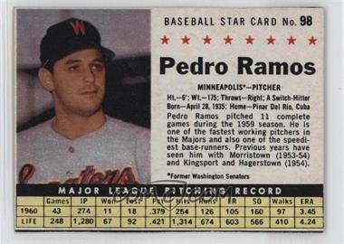 1961 Post - [Base] #98.1 - Pedro Ramos (Hand Cut, Minneapolis)