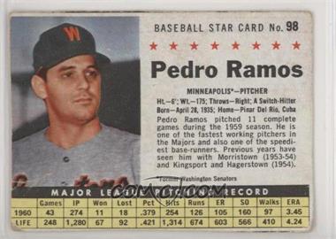 1961 Post - [Base] #98.1 - Pedro Ramos (Hand Cut, Minneapolis)