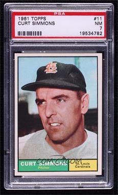 1961 Topps - [Base] #11.1 - Curt Simmons (Vertical Line Between G & IP) [PSA 7 NM]